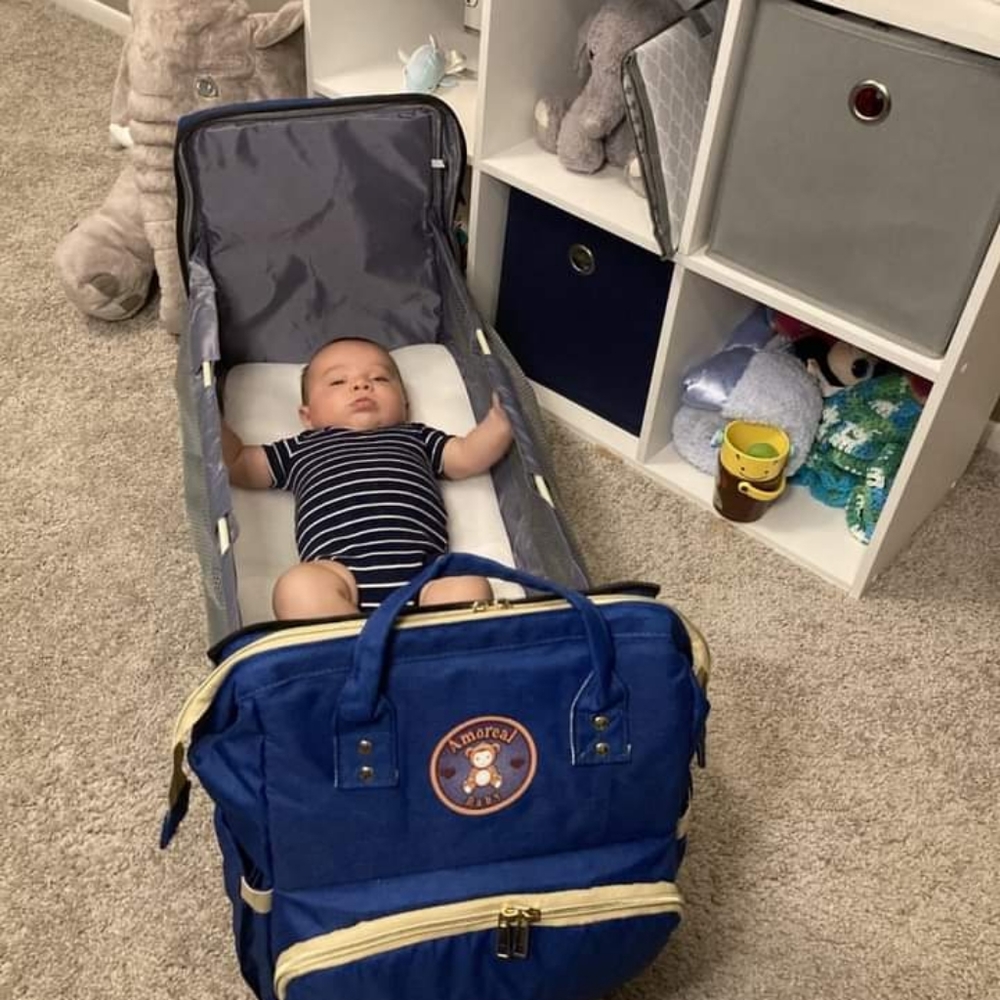 Diaper bag bassinet backpack